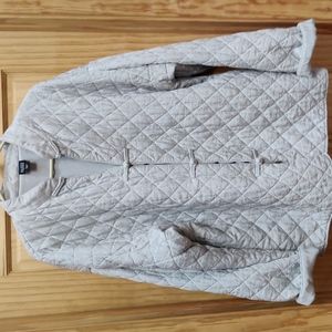 Eileen Fisher Large Silk and Silk Lined Cozy Mandarin Style Jacket Pale Blue